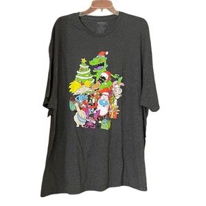 Nickelodeon Viacom Cartoon Network Men's Shirt 3XL Christmas Ren Stimpy Arnold +